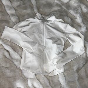 zip up white jacket